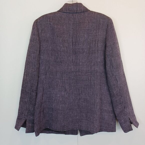 Doncaster Womens Sz 6 Silk Wool Purple Business Jacket Zip Front Pockets Career - Picture 9 of 13